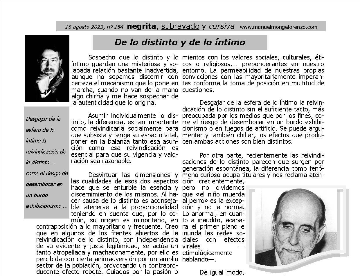 NSC 154 DE LO DISTINTO Y DE LO ÍNTIMO (frag)