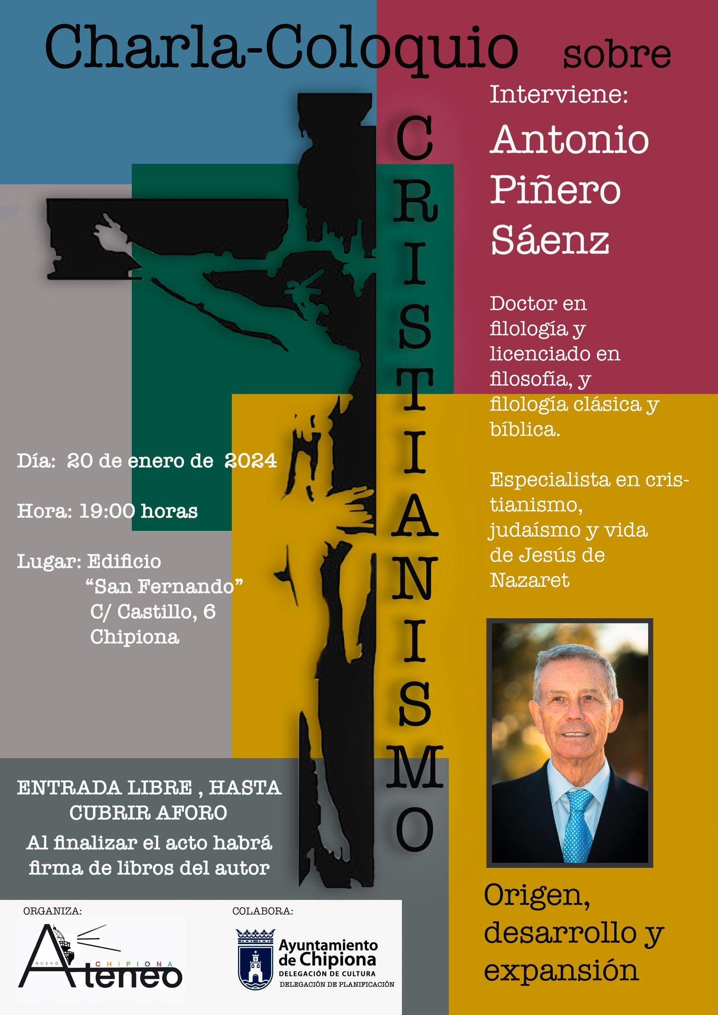 cartel charla coloquio Antonio Piñero